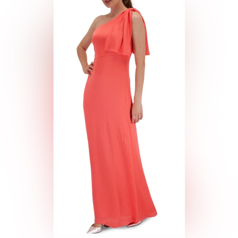 SACHIN&BABI Elegant Coral One-Shoulder Dress
